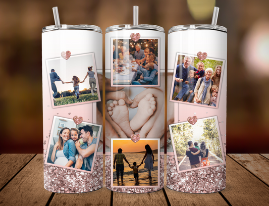 Personalised photo collage 20 oz tumbler with any name