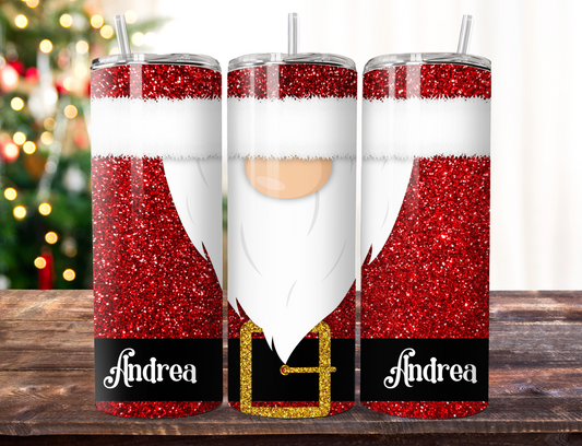 Personalised Christmas gnome Santa Claus 20 oz tumbler with any name