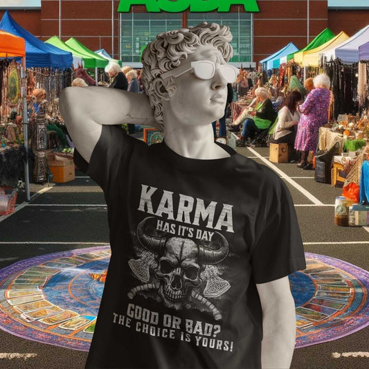 Karma Viking T-shirt Good or Bad Choice is Yours Pagan gifts streetwear summer clothing holiday tee