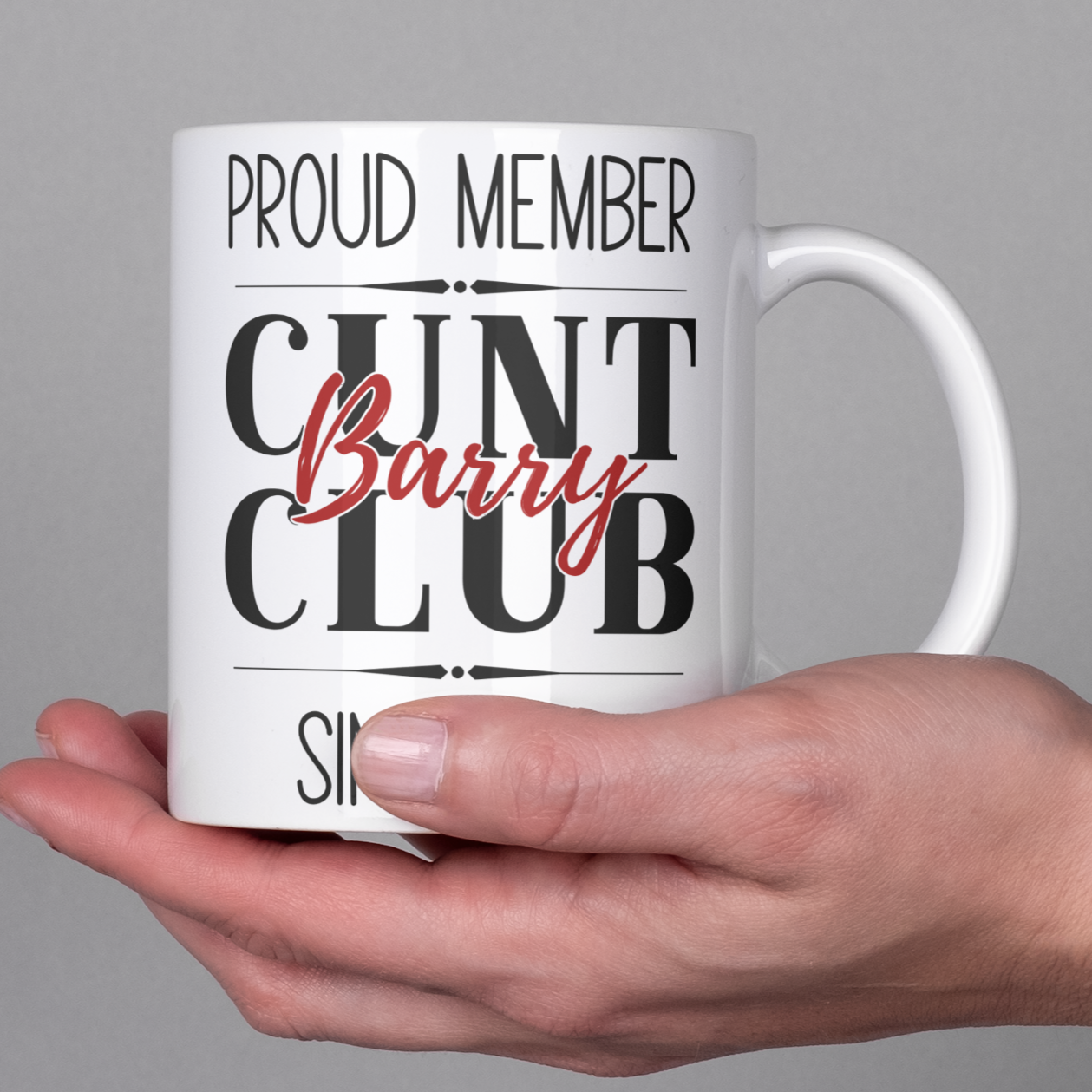 cunt club mug personalise with any name in a variety of colours and sizes