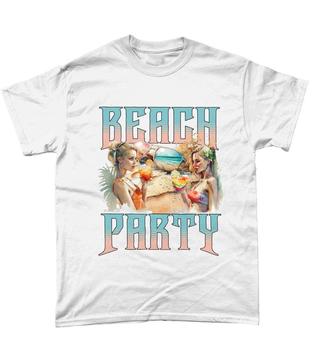 Vibrant Beach Party Tee - Celebrate Summer Vibes, 100% Cotton, S-5XL Heavy Cotton T-Shirt trans beach party (1)