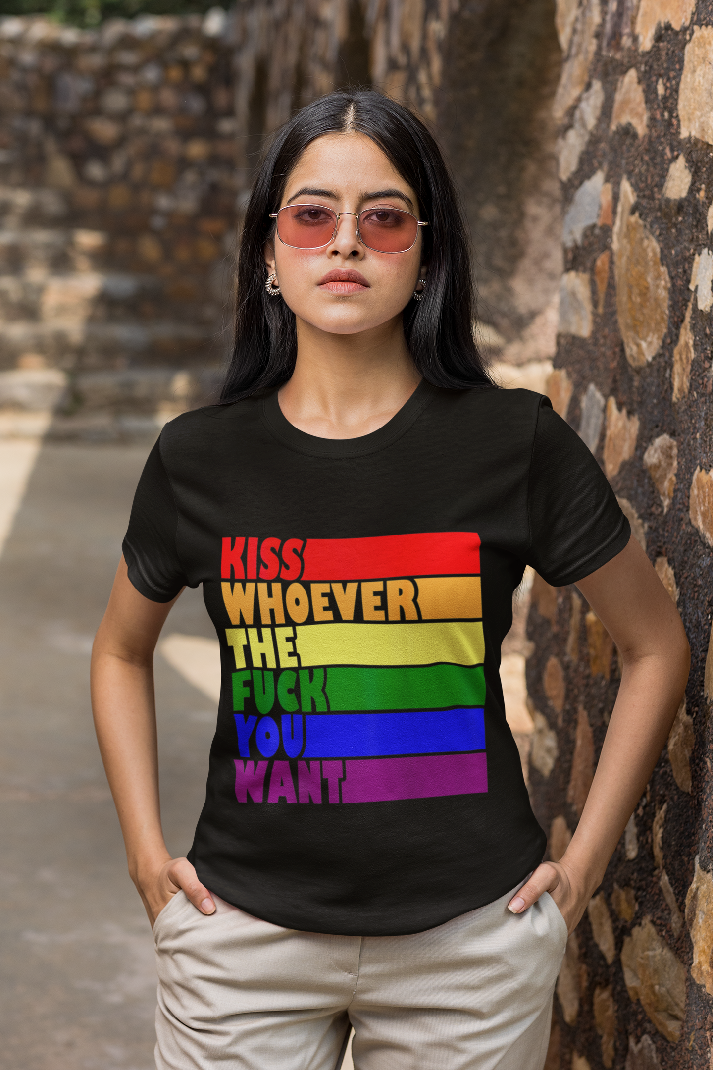 Kiss whoever the fuck you want t-shirt gay pride LGBTQIA