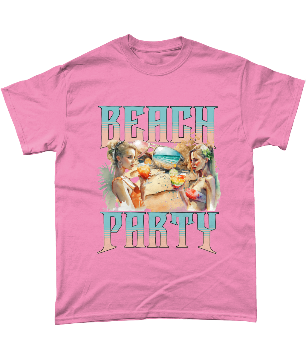 Vibrant Beach Party Tee - Celebrate Summer Vibes, 100% Cotton, S-5XL Heavy Cotton T-Shirt trans beach party (1)