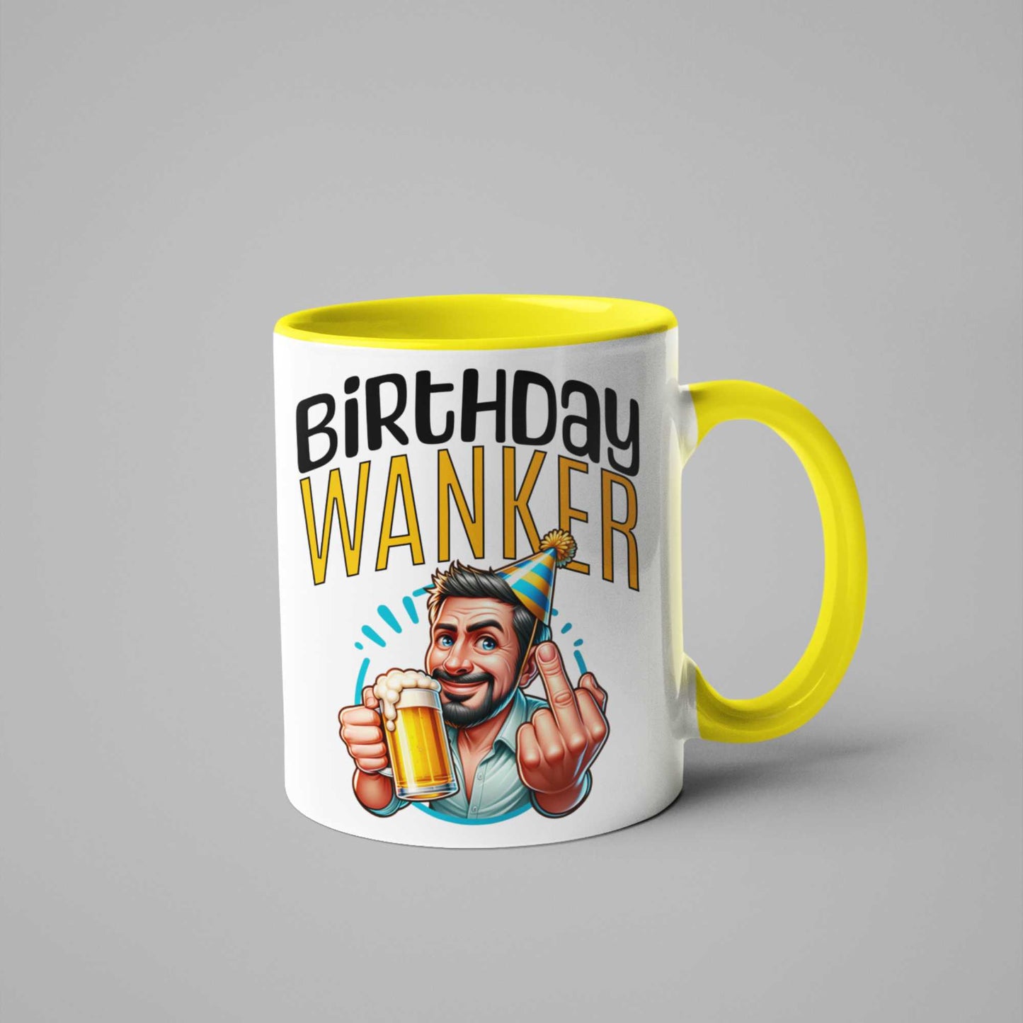 Birthday Wanker Funny Mug - Cheeky Birthday Gift for Him, Banter Mug, Gag Gift Idea