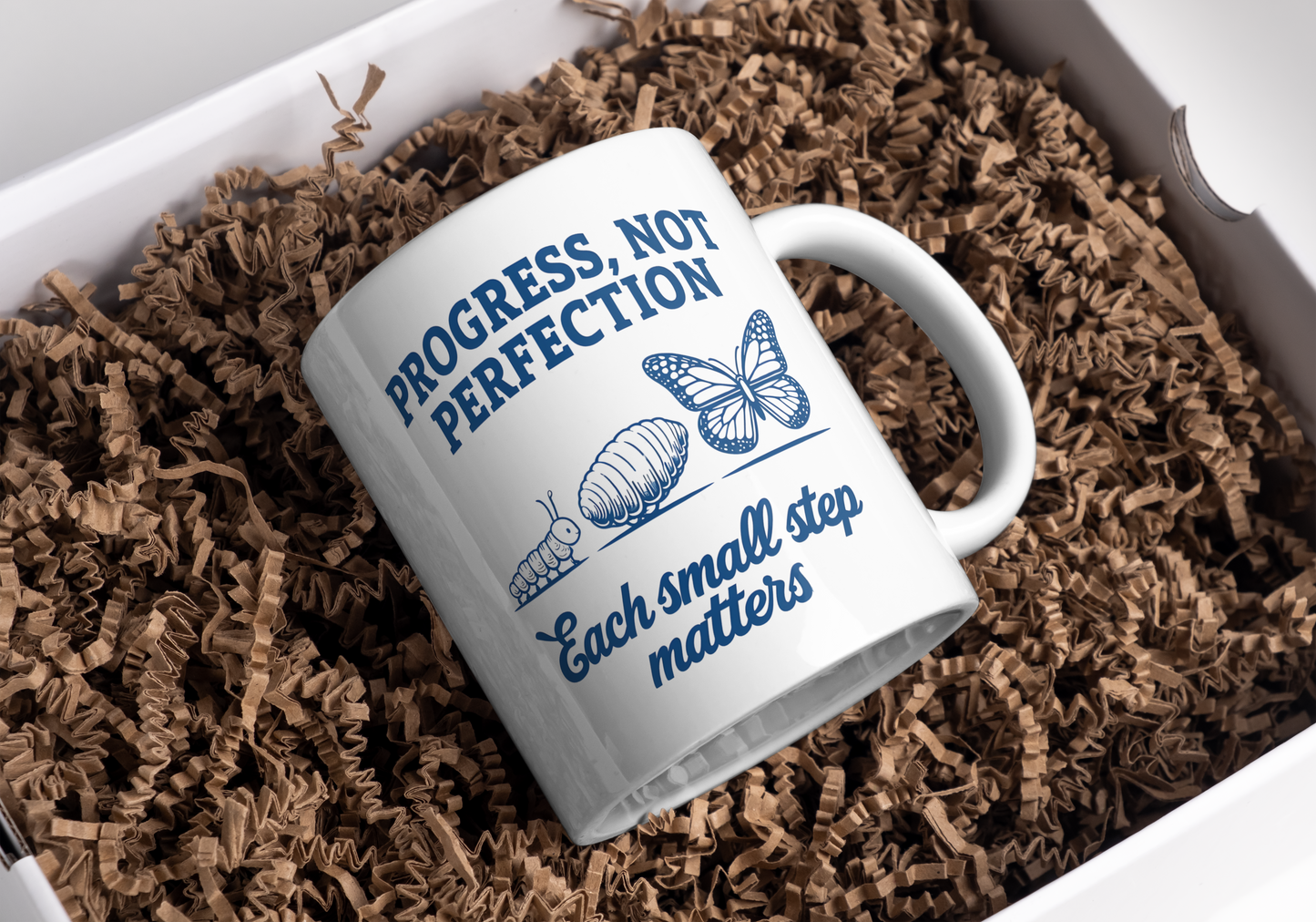 Progress Not Perfection Mug - Mental Health Gift - Inspirational Coffee Mug - Self Care Gift for Women - Positivity Mug - Motivational Gift for Anxiety and Depression