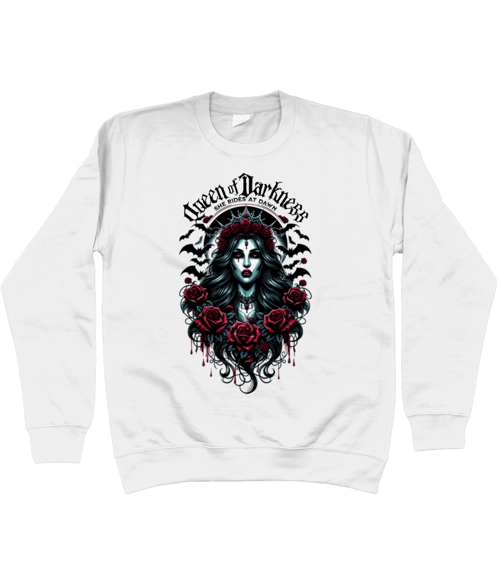 Queen of Darkness Gothic Sweatshirt β Exclusive Dark Fantasy Art | XS-3XL Sizes Available | Premium Cotton Blend | Dark Aesthetic Apparel