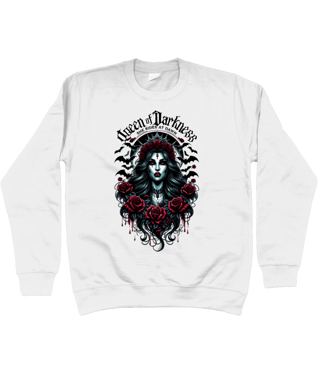 Queen of Darkness Gothic Sweatshirt – Exclusive Dark Fantasy Art | XS-3XL Sizes Available | Premium Cotton Blend | Dark Aesthetic Apparel