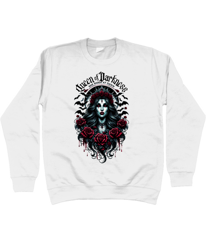 Queen of Darkness Gothic Sweatshirt – Exclusive Dark Fantasy Art | XS-3XL Sizes Available | Premium Cotton Blend | Dark Aesthetic Apparel