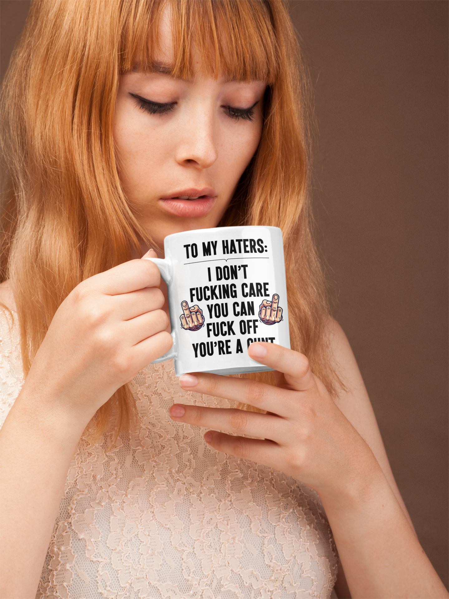 To My Haters: I Don't Fucking Care You Can Fuck Off You're a Cunt Mug/Tumbler/Coaster - Swear Word Gifts, Offensive Drinkware, Anti-Haters Kitchen Accessories