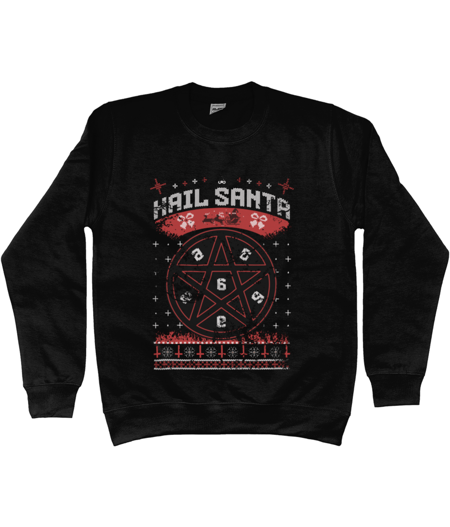 Hail Santa Festive Jumper - Holiday Office Party Essential, Cozy Cotton Blend, Black, S-5XL 🎄🎅"