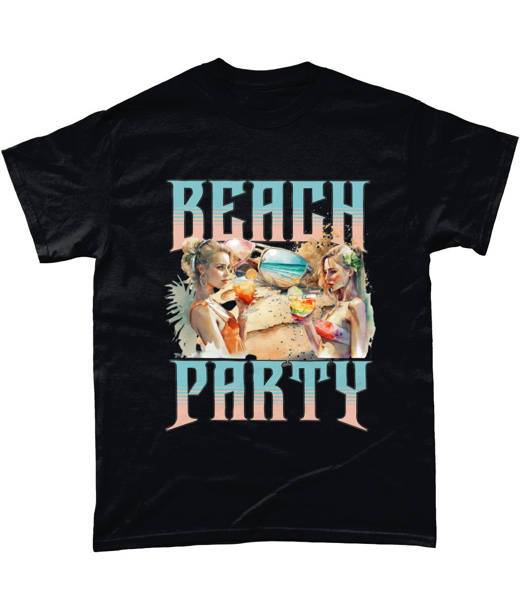 Vibrant Beach Party Tee - Celebrate Summer Vibes, 100% Cotton, S-5XL Heavy Cotton T-Shirt trans beach party (1)