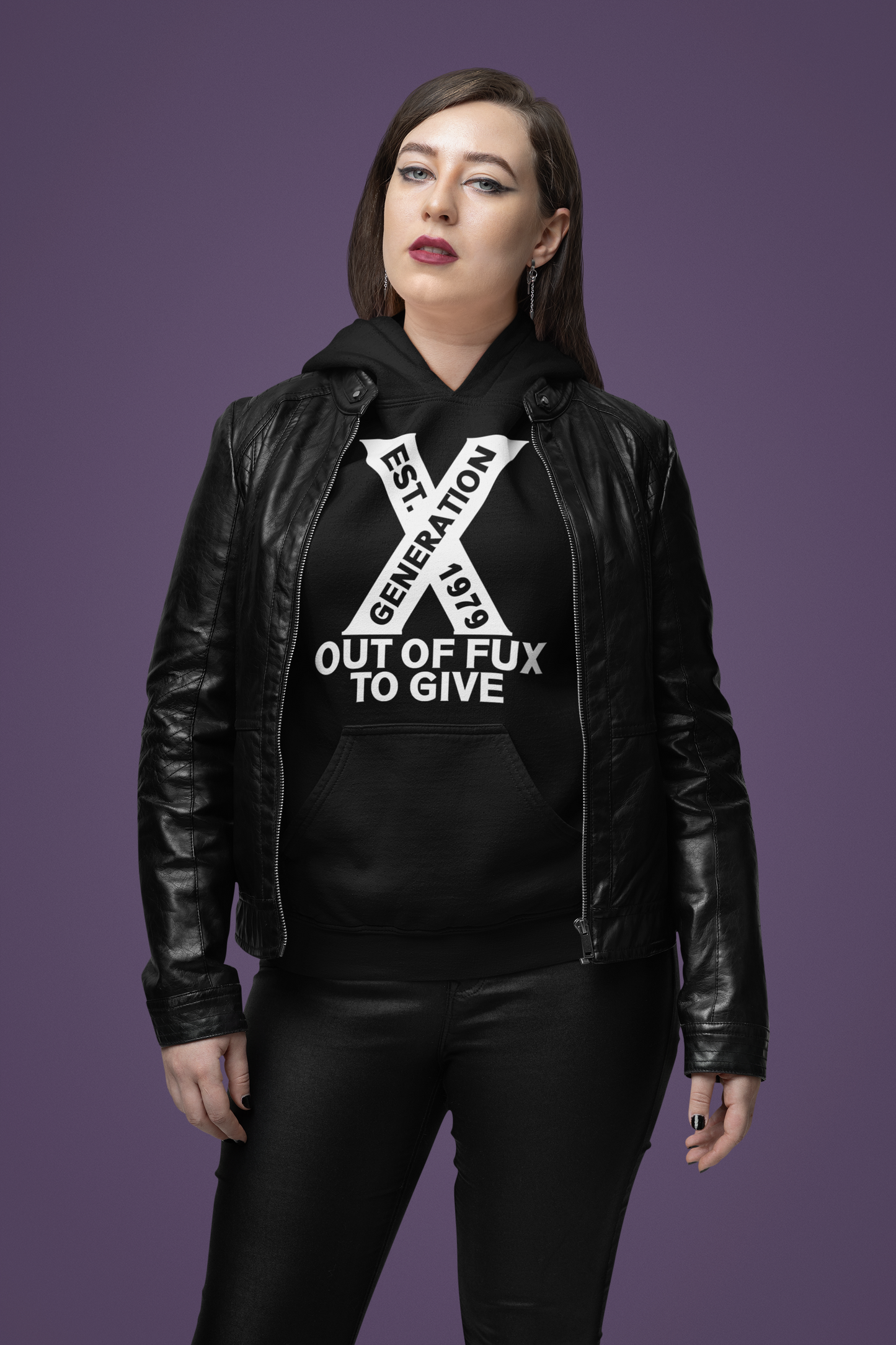 Generation X Hoodie - Out of Fux to Give, Funny British Pullover, Retro Nostalgic Gen X Hoodie
