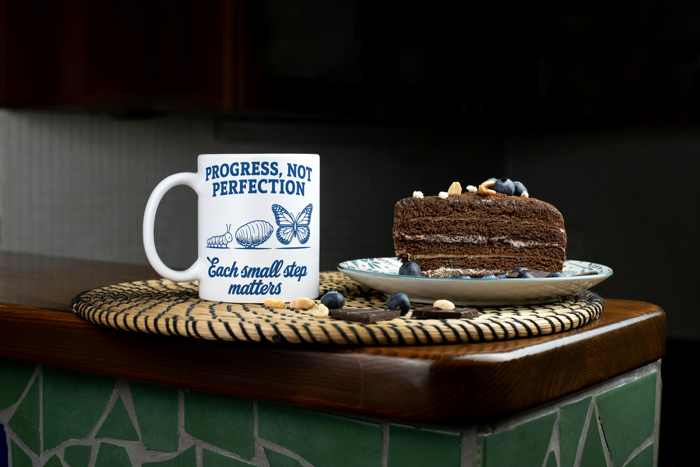 Progress Not Perfection Mug - Mental Health Gift - Inspirational Coffee Mug - Self Care Gift for Women - Positivity Mug - Motivational Gift for Anxiety and Depression