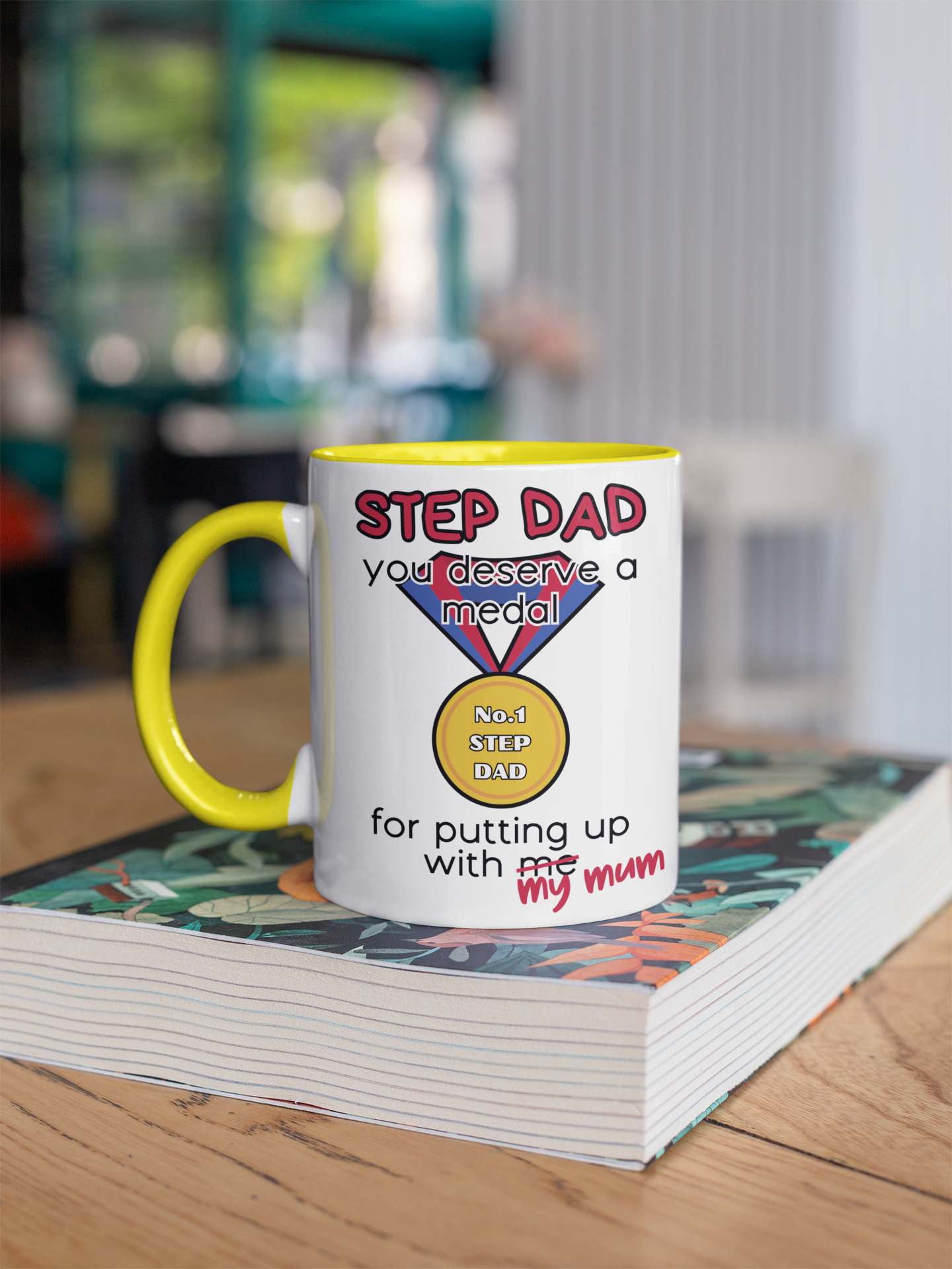 Funny step dad mug deserve a medal