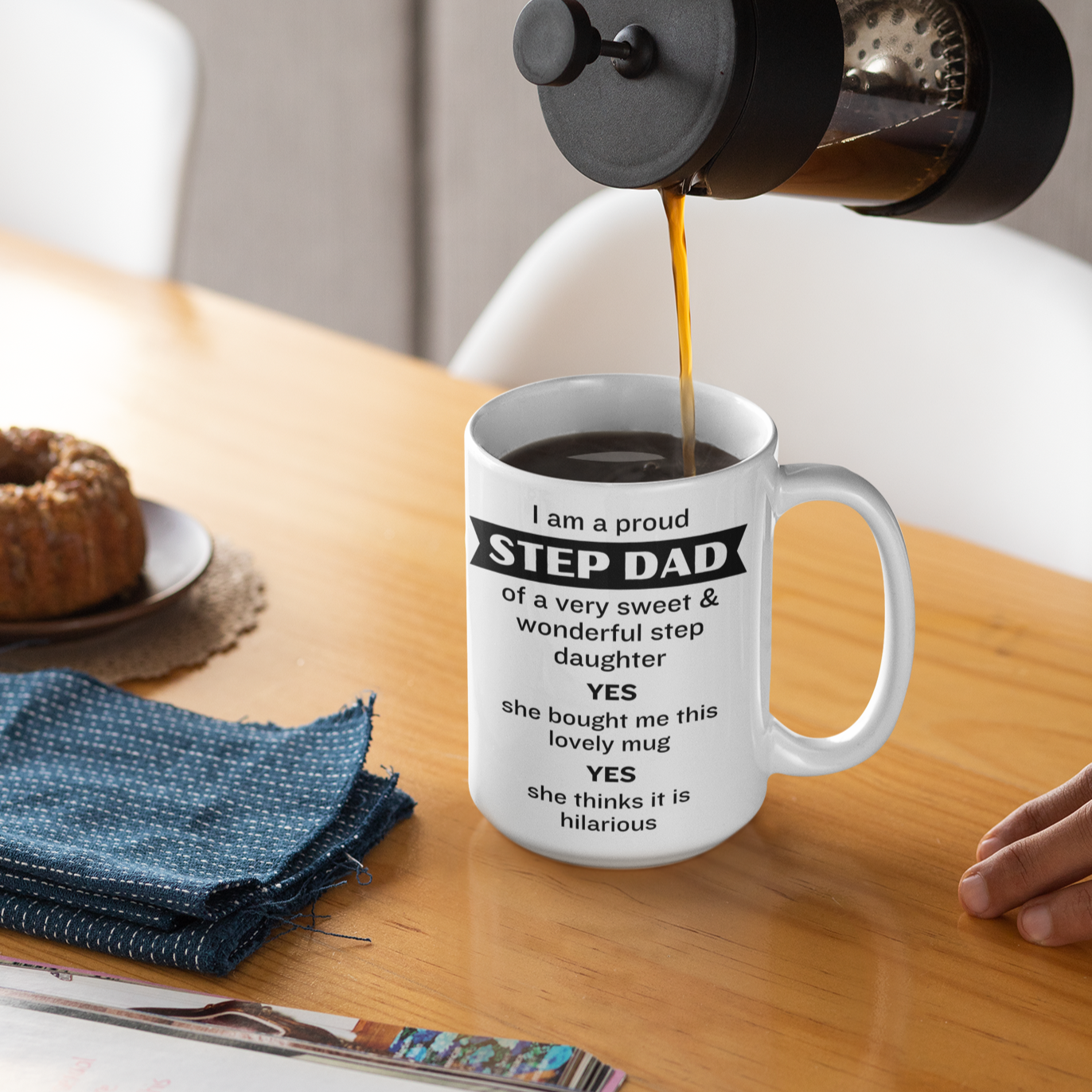 Proud step dad to wonderful step daughter funny mug
