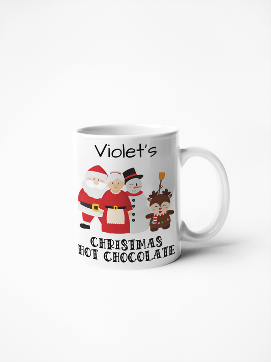Personalised hot chocolate mug for Christmas