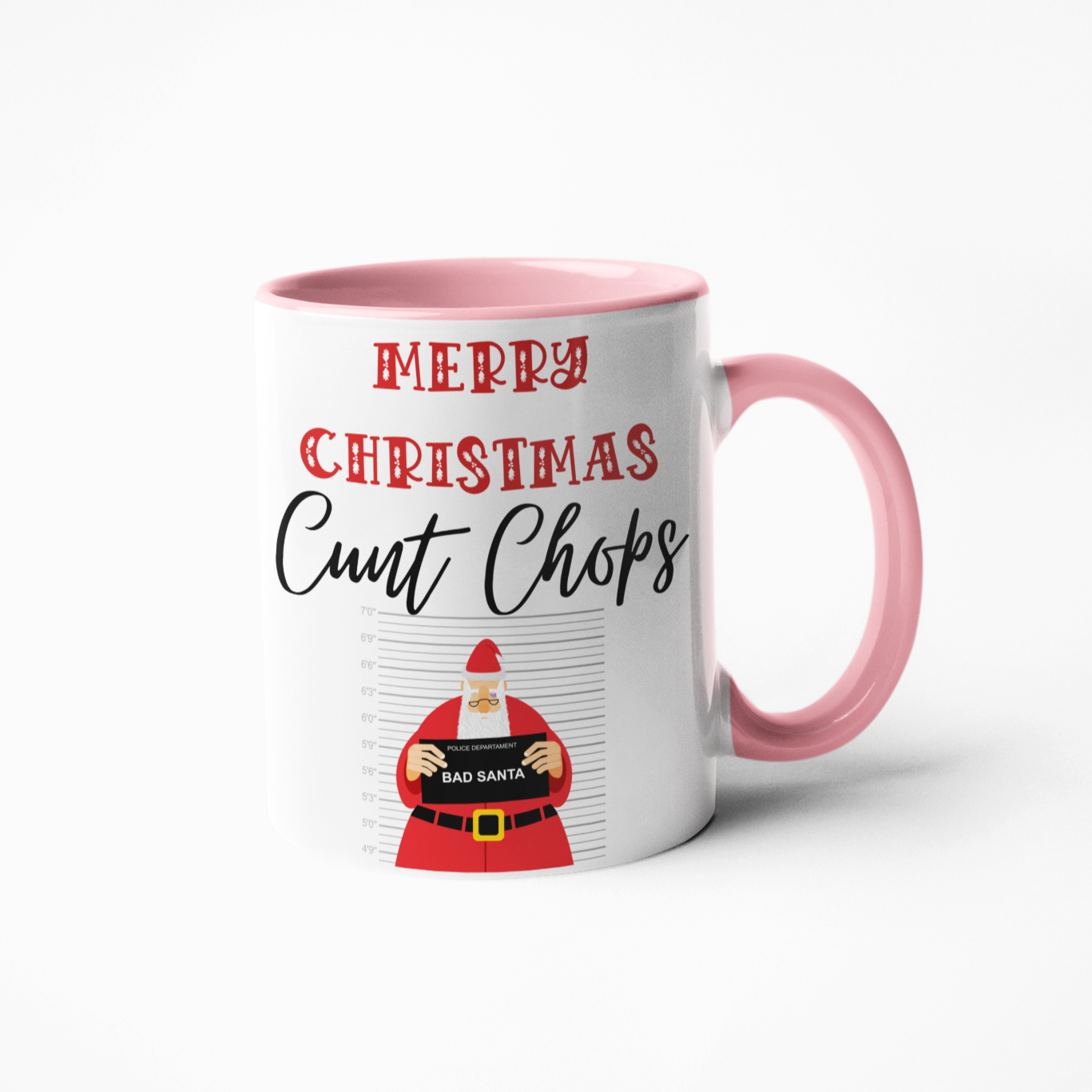 Merry Christmas cunt chops pink mug