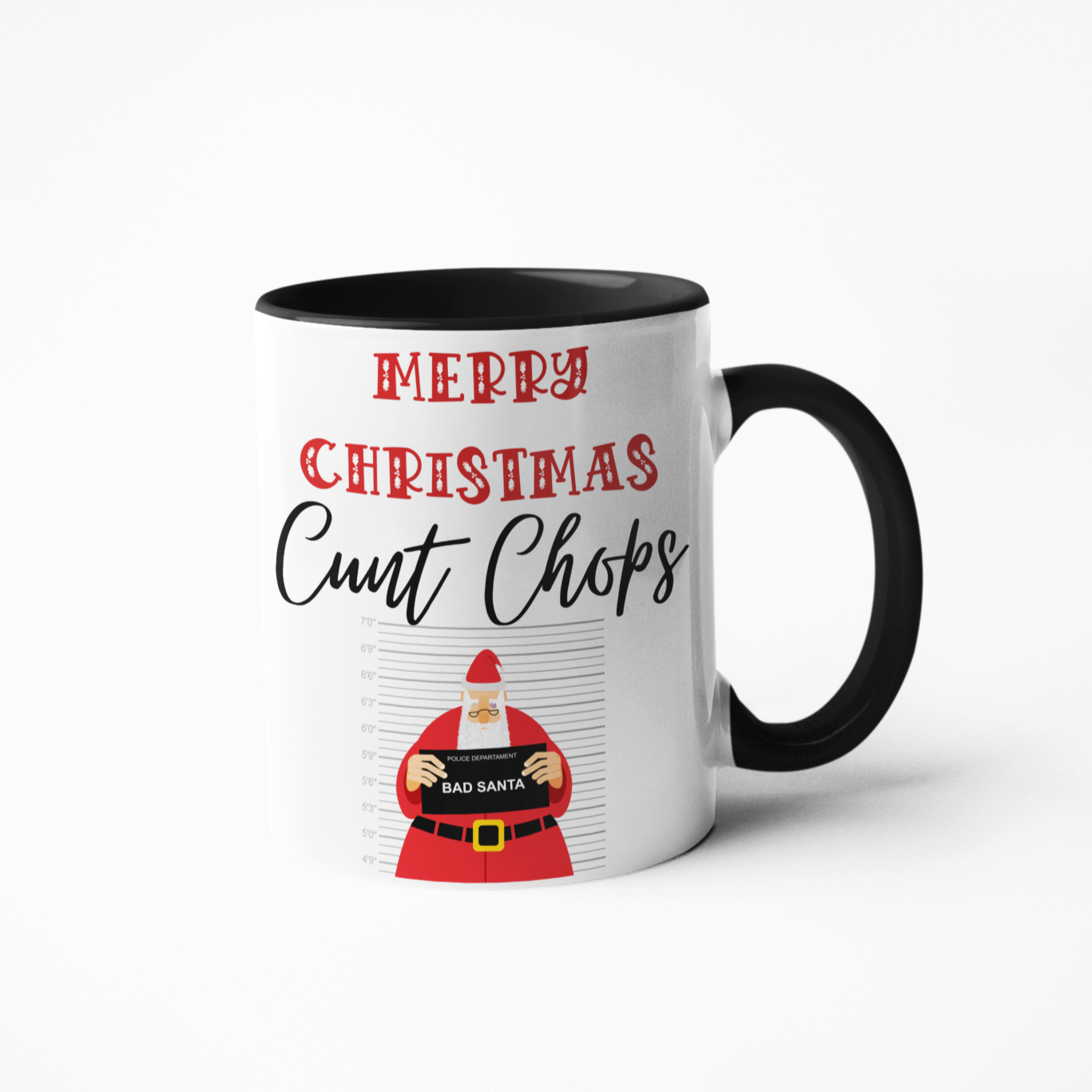 Merry Christmas cunt chops black mug