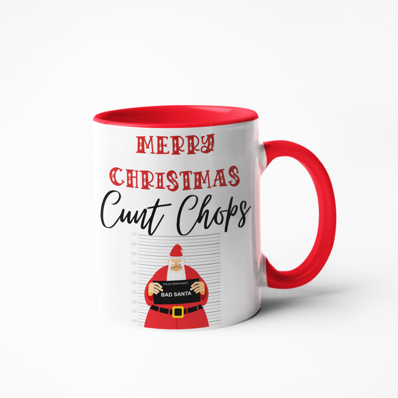 Merry Christmas cunt chops mug red