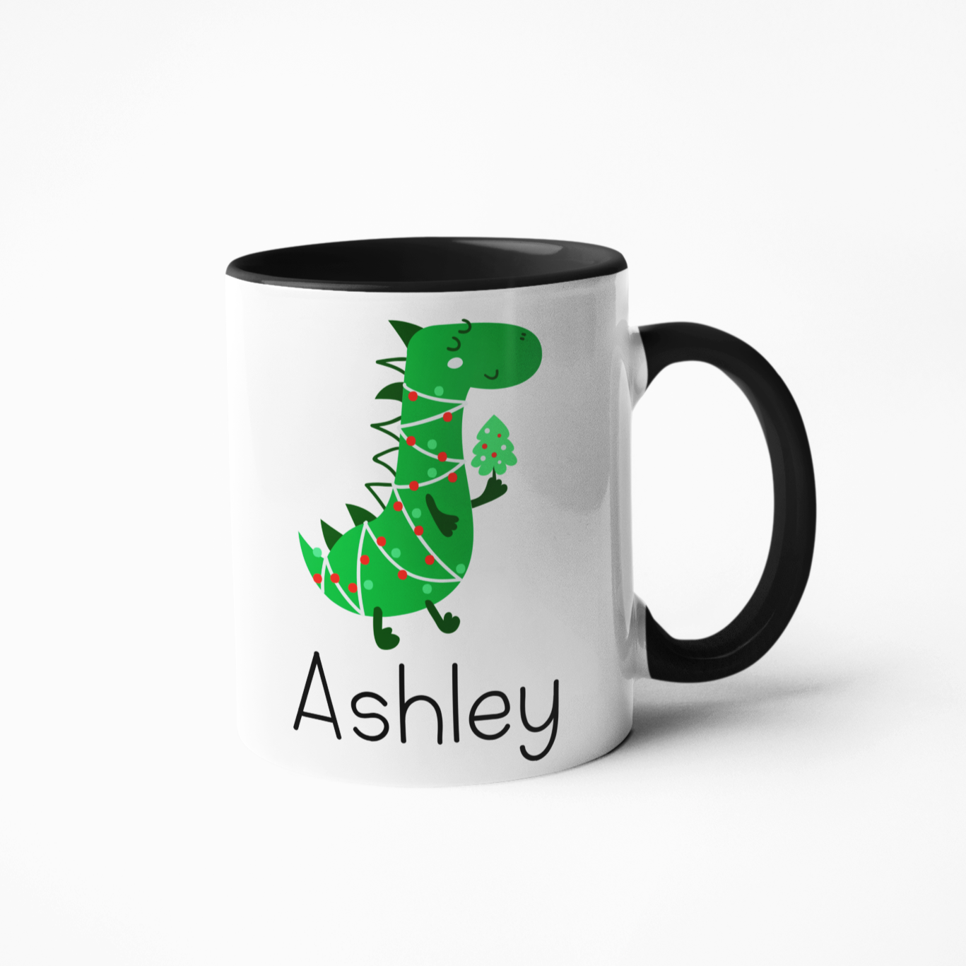 Dinosaur Christmas personalised mug