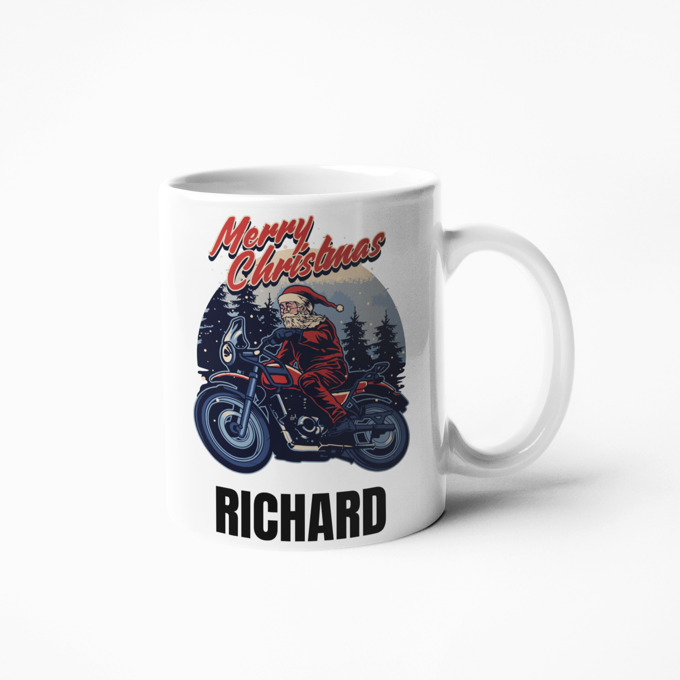 Biker Christmas personalised mug