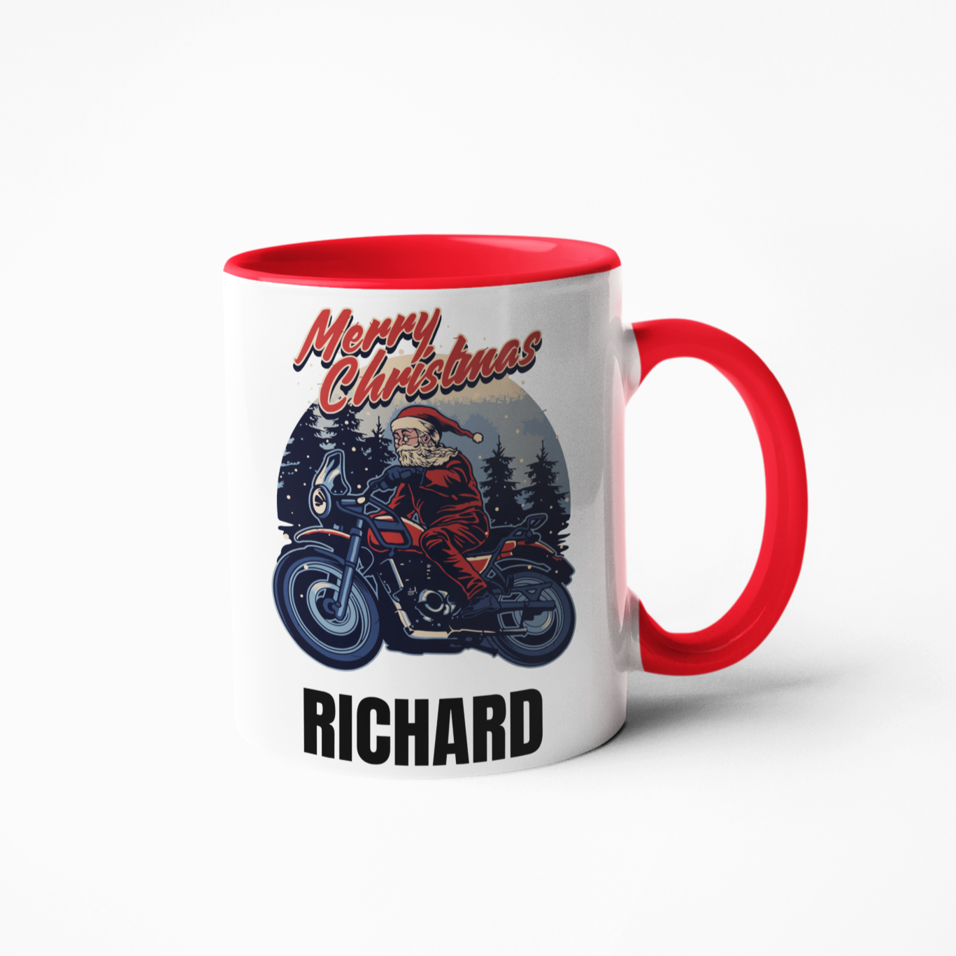 Biker Christmas personalised mug