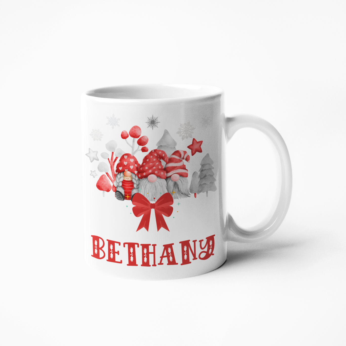 Savour your hot cocoa with a unique touch! Our personalised Gnome Christmas mug is a classic holiday design with your name, for a whimsical, festive feel. Enjoy your favourite drink with a special touch!