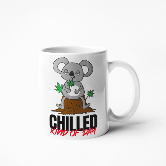 Chilled kind of day koala weed coffee mug