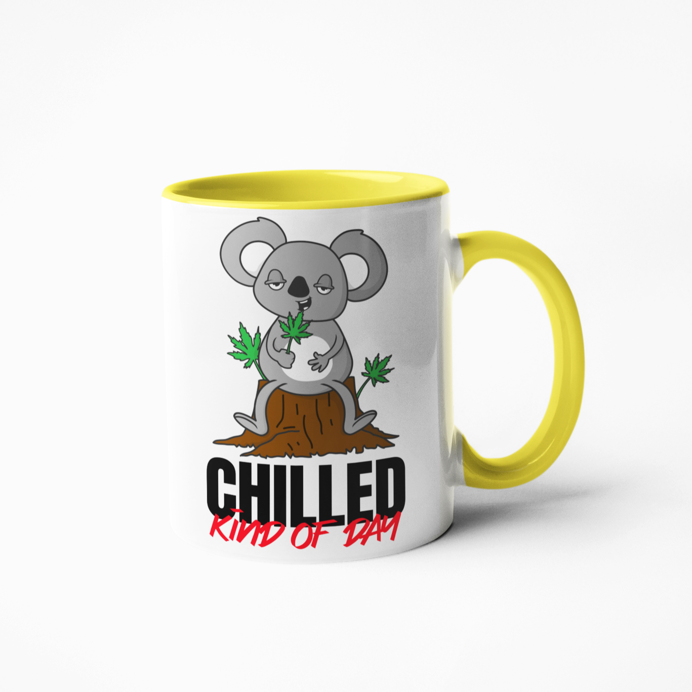 Chilled kind of day koala weed coffee mug