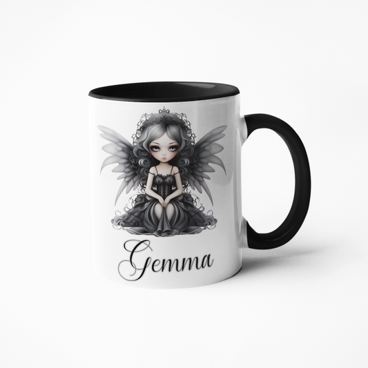 Gothic doll with wings coffee mug