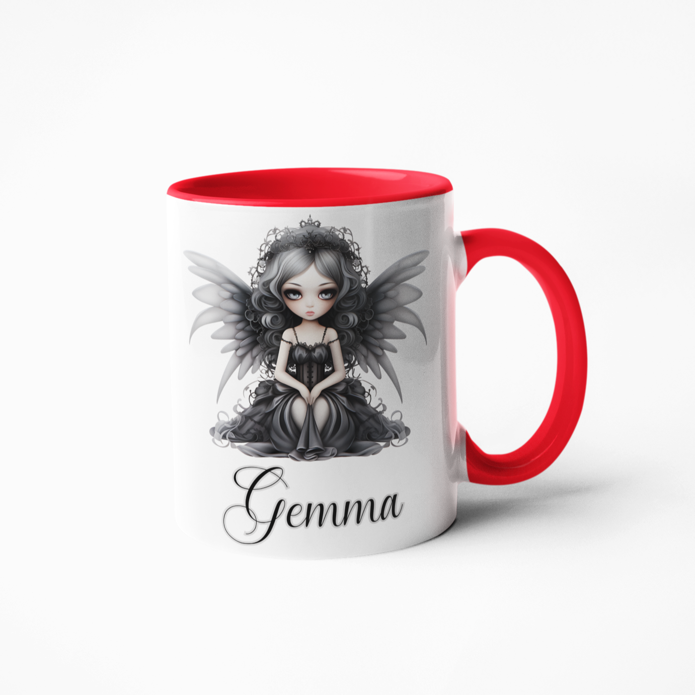 Gothic doll with wings coffee mug