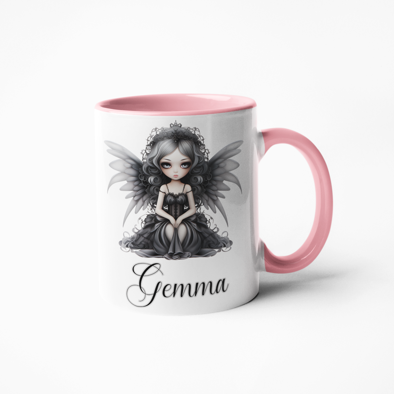 Gothic doll with wings coffee mug