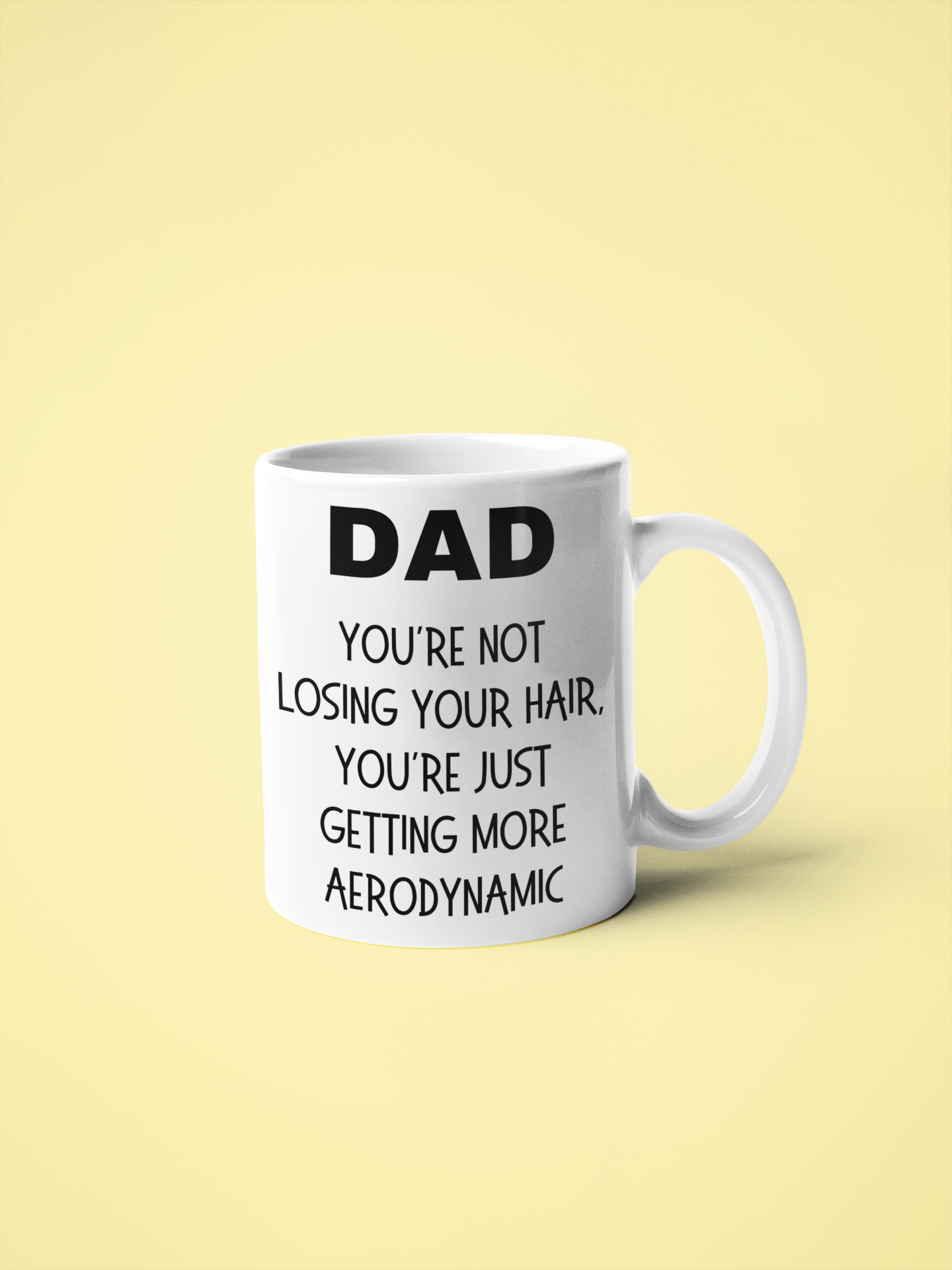 BALD DAD You're Not Losing Your Hair, You're Just Getting More Aerodynamic Mug - Funny Dad Gift