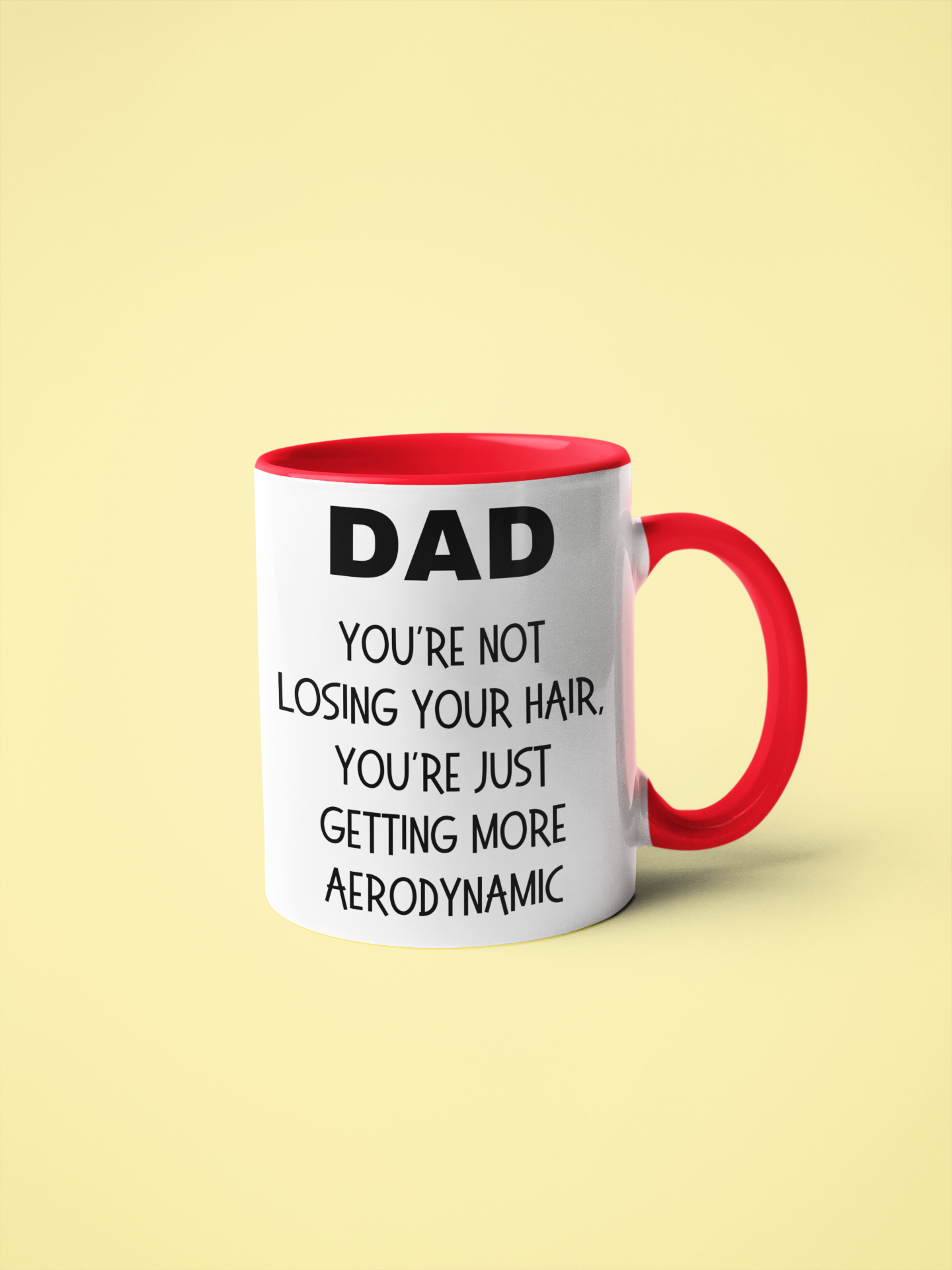 BALD DAD You're Not Losing Your Hair, You're Just Getting More Aerodynamic Mug - Funny Dad Gift