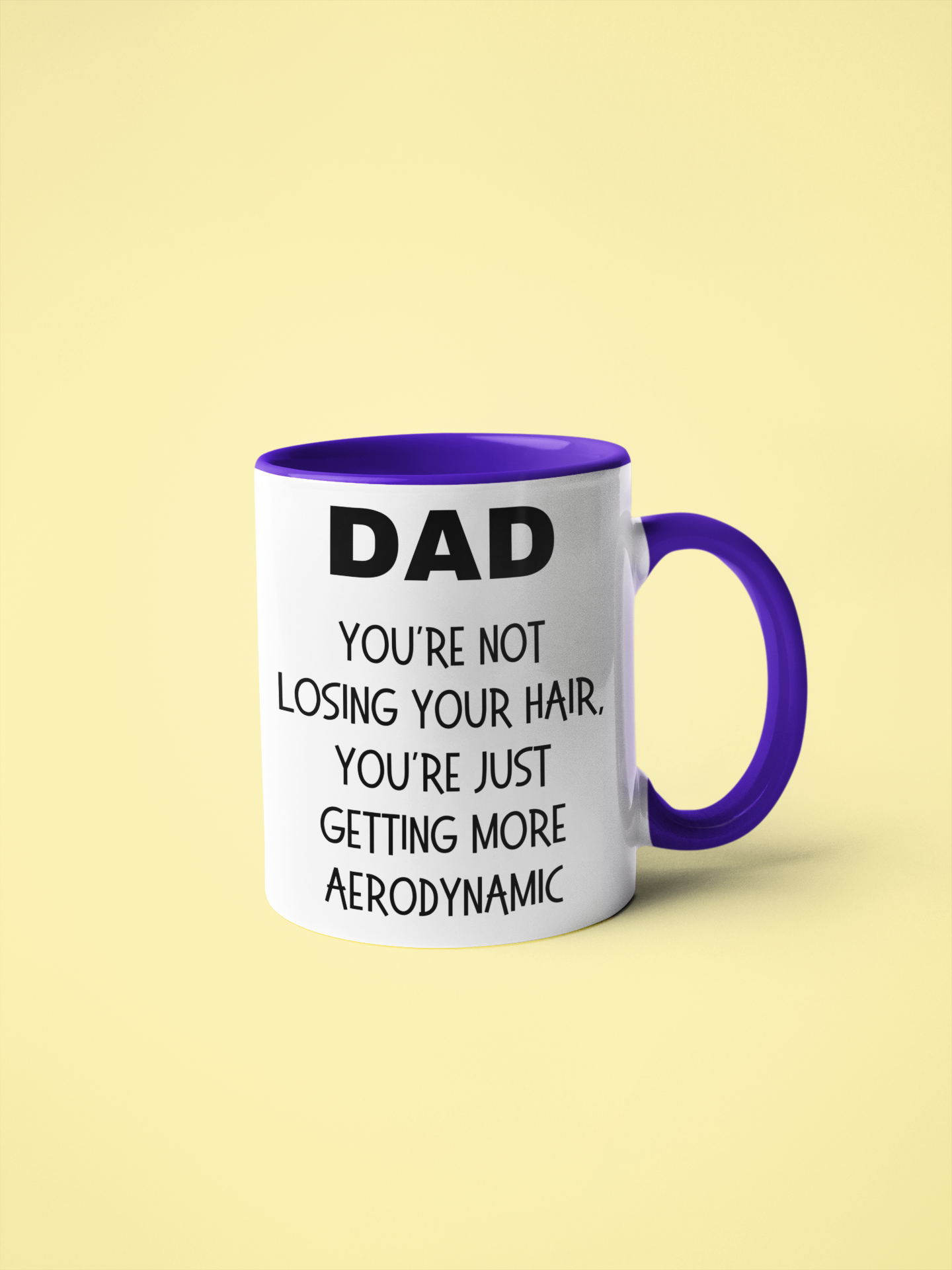 BALD DAD You're Not Losing Your Hair, You're Just Getting More Aerodynamic Mug - Funny Dad Gift