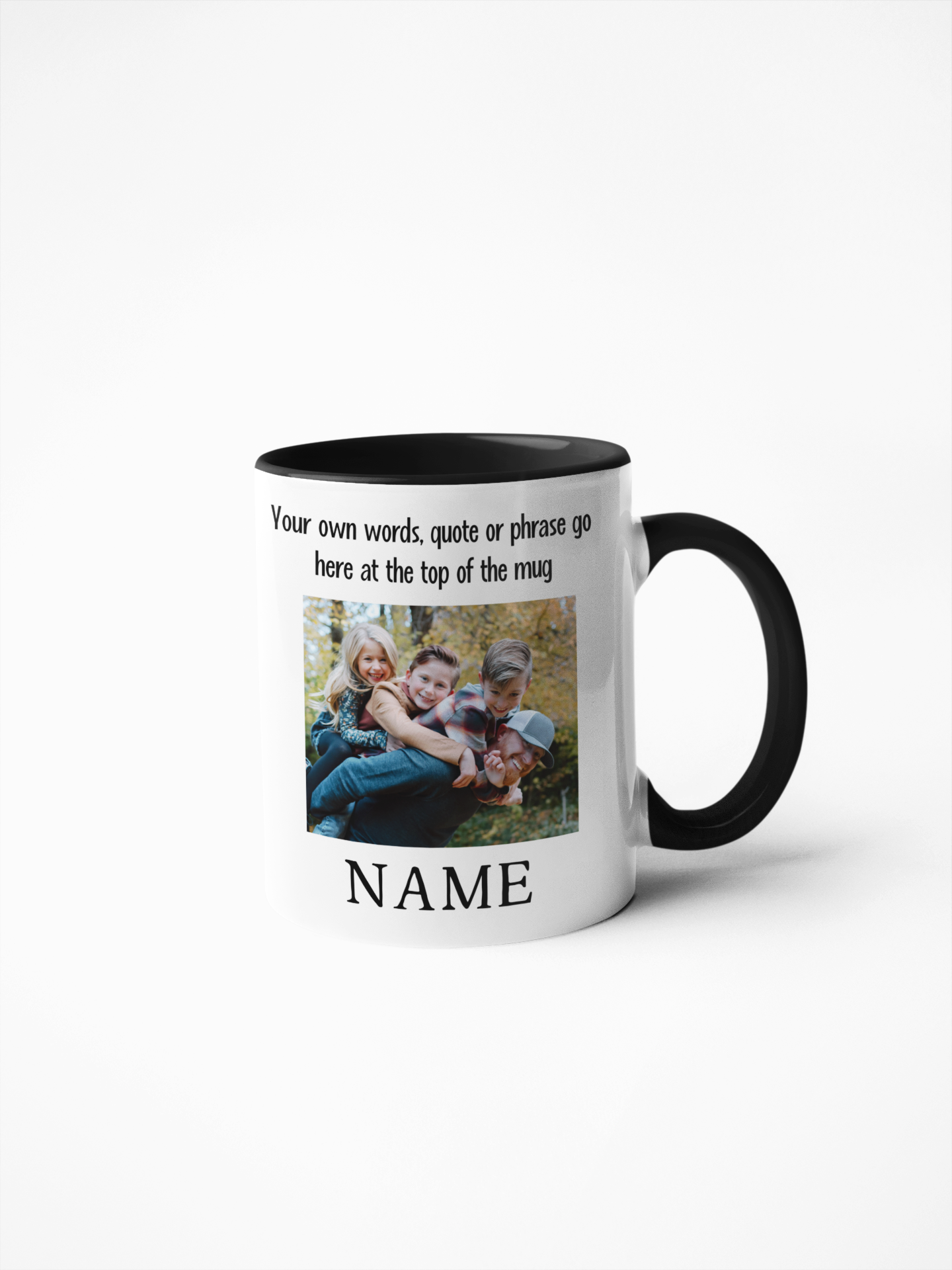 Personalised Photo Mug - Customise with Your Own Words and Name