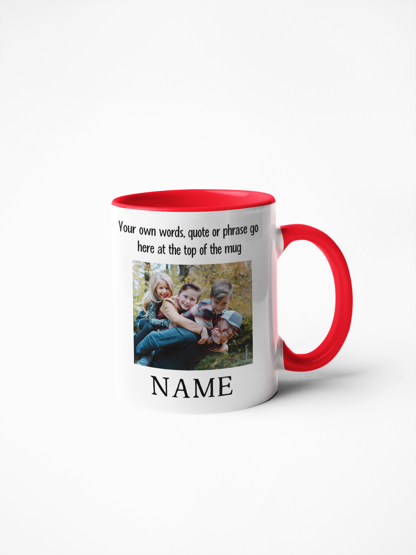 Personalised Photo Mug - Customise with Your Own Words and Name