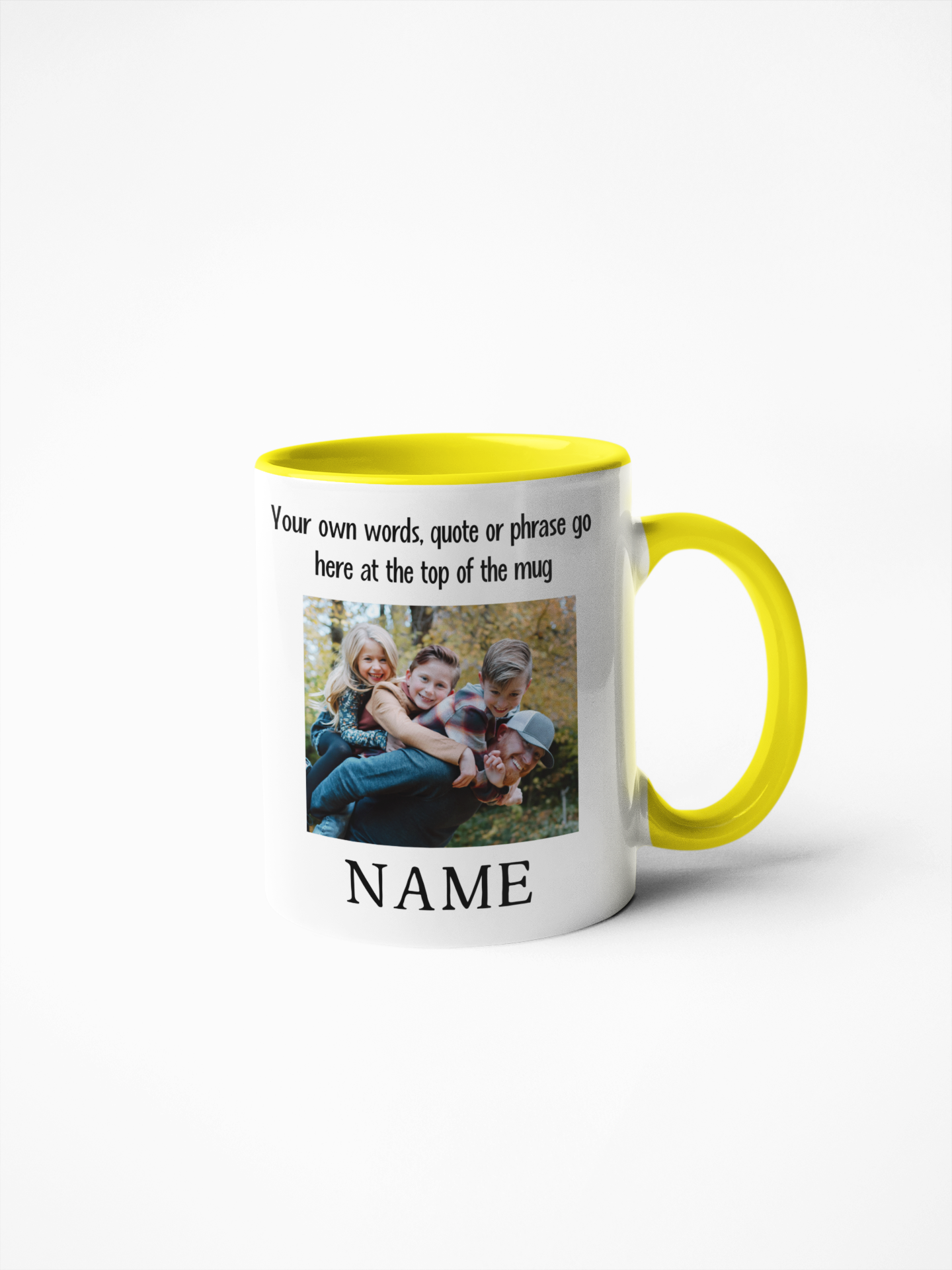 Personalised Photo Mug - Customise with Your Own Words and Name