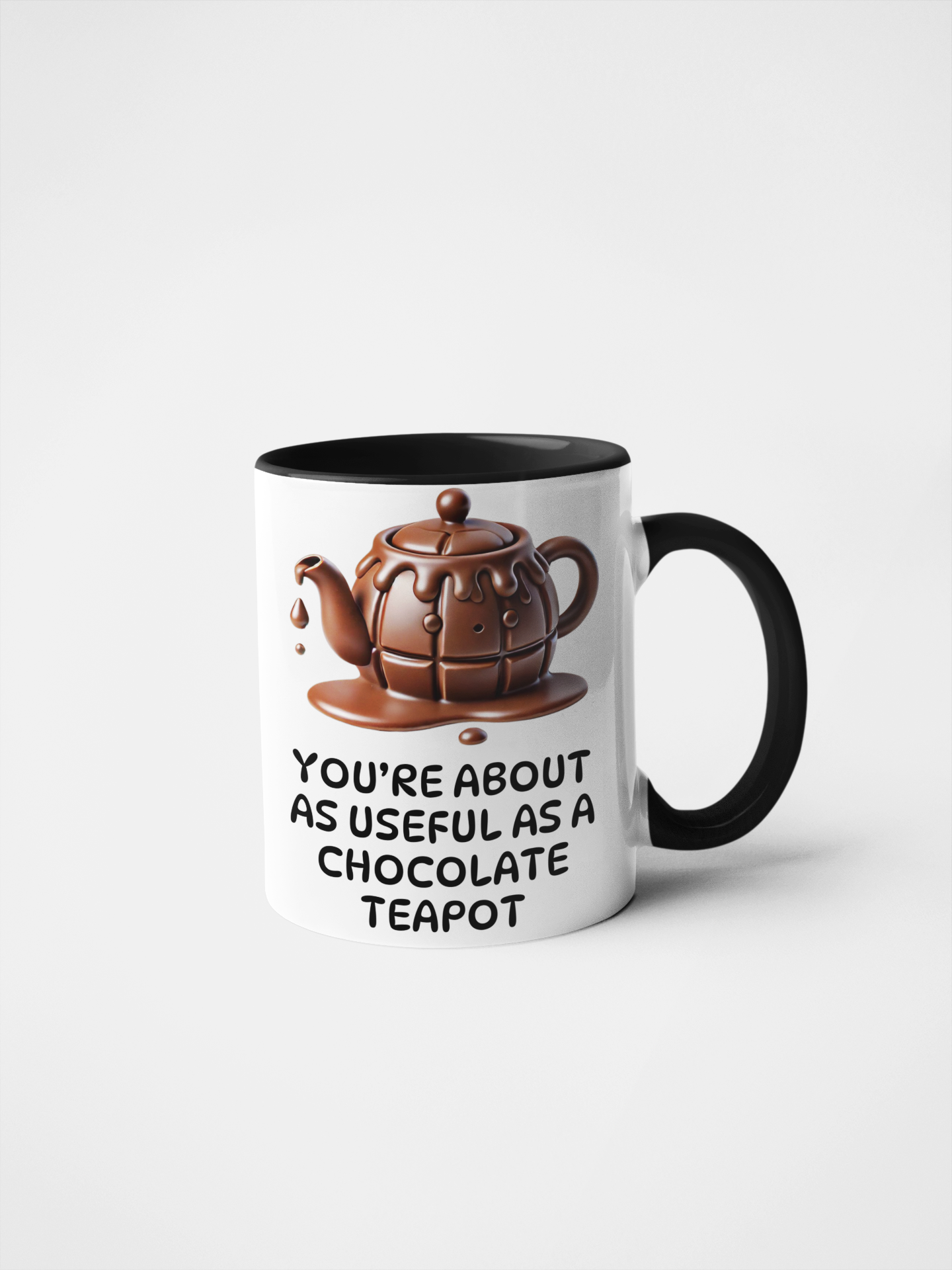 You're About as Useful as a Chocolate Teapot Funny Mug - Sarcastic Gift for Friends, Office Humour, Secret Santa, Novelty Ceramic Coffee Cup