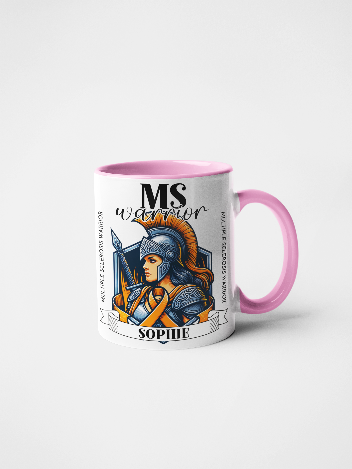 MS Warrior Personalised Mug or Tumbler | Multiple Sclerosis Awareness Gift | Custom Name Coffee Cup | Inspirational MS Fighter Design | Warrior Woman Collection