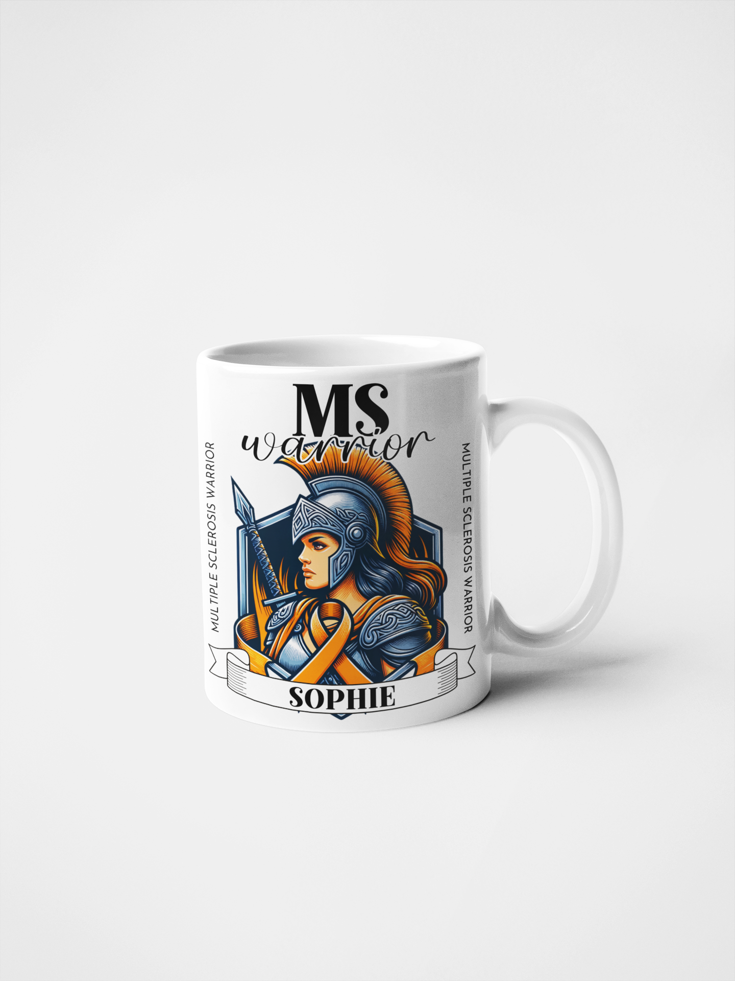 MS Warrior Personalised Mug or Tumbler | Multiple Sclerosis Awareness Gift | Custom Name Coffee Cup | Inspirational MS Fighter Design | Warrior Woman Collection