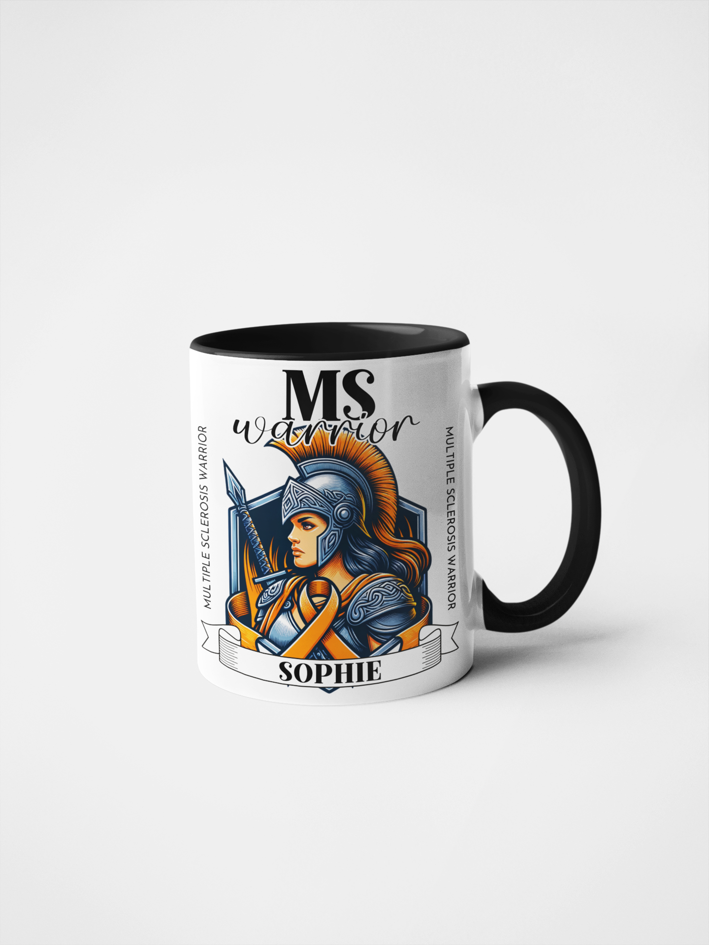MS Warrior Personalised Mug or Tumbler | Multiple Sclerosis Awareness Gift | Custom Name Coffee Cup | Inspirational MS Fighter Design | Warrior Woman Collection