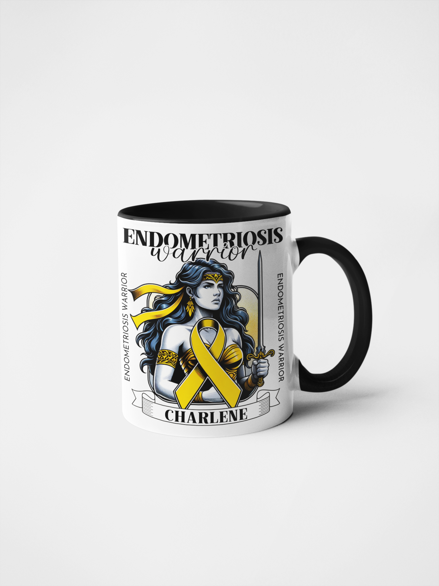 Endometriosis Warrior Personalised Mug or Tumbler | Custom Name Endo Awareness Gift | Inspirational Endometriosis Fighter Cup | Warrior Woman Collection