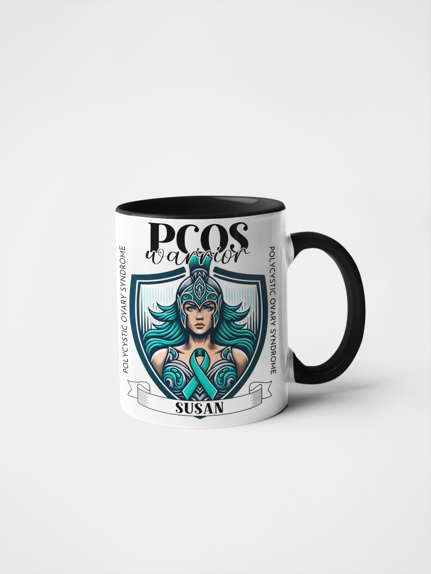 PCOS Warrior Personalised Mug or Tumbler | Custom Name PCOS Awareness Gift | Inspirational Polycystic Ovary Syndrome Fighter Cup | Warrior Woman Collection