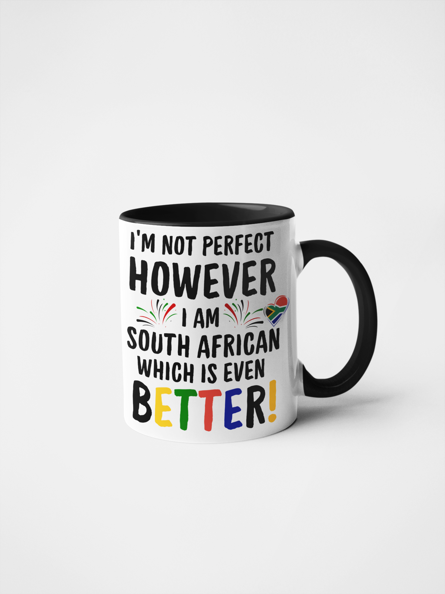 I'm Not Perfect, However I Am South African Mug โ Funny Patriotic Gift, 11oz & 15oz Ceramic Mug for Proud South Africans, Ideal for Birthdays, Holidays, and Everyday Cheer
