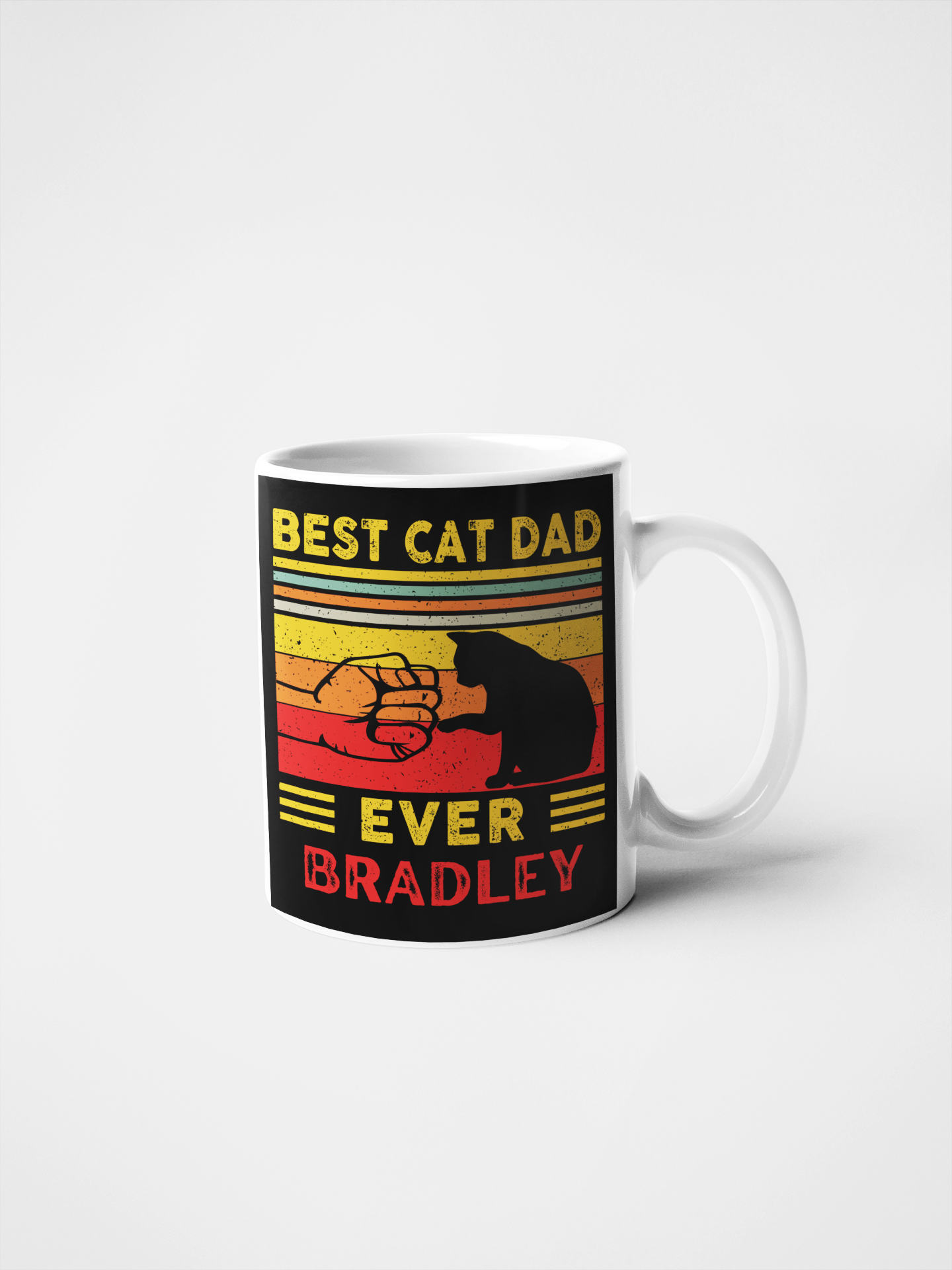 Best Cat Dad Ever Personalised Mug – Custom Name Cat Lover Gift, Perfect for Father’s Day, Birthdays & Christmas