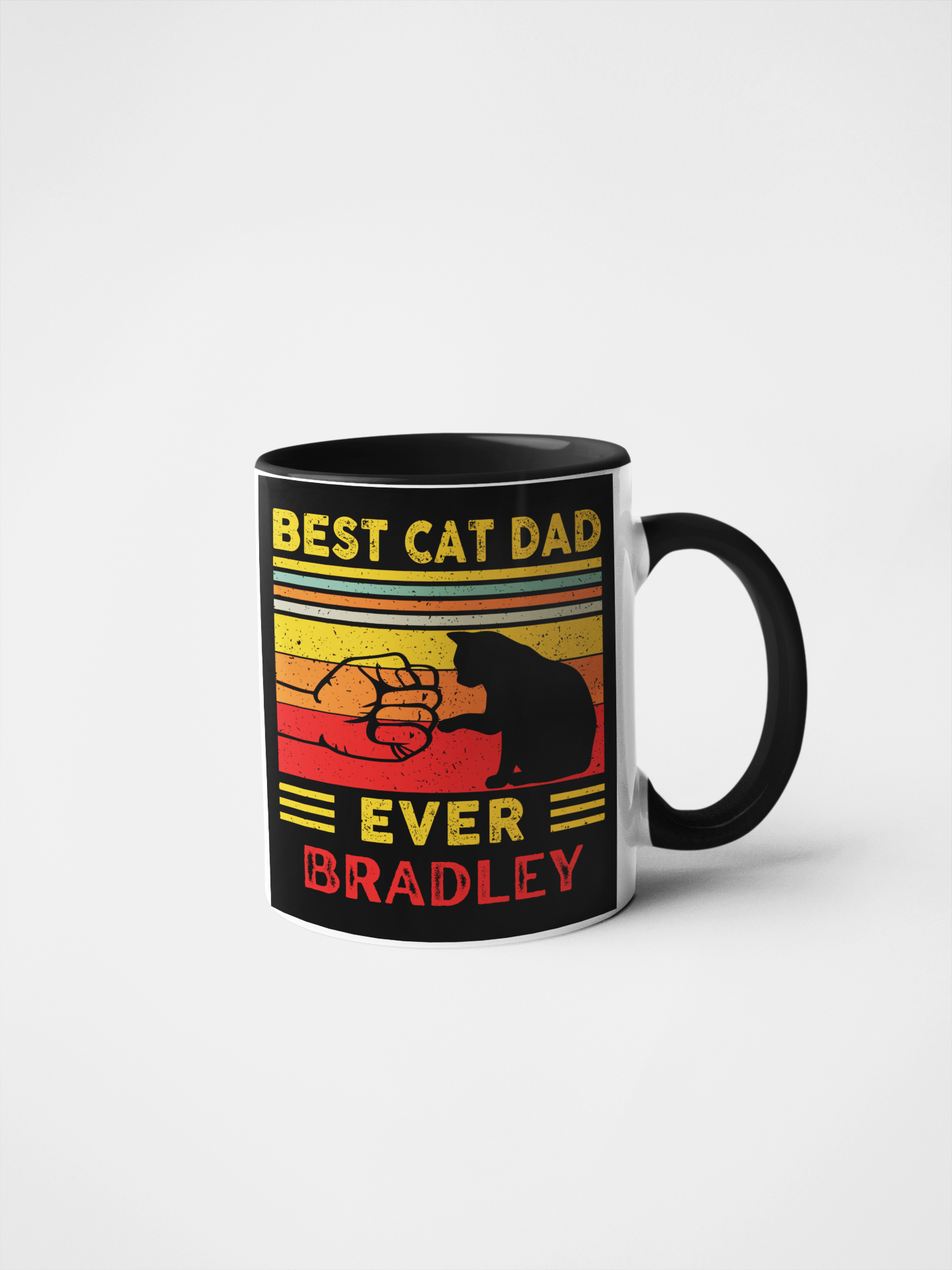Best Cat Dad Ever Personalised Mug – Custom Name Cat Lover Gift, Perfect for Father’s Day, Birthdays & Christmas