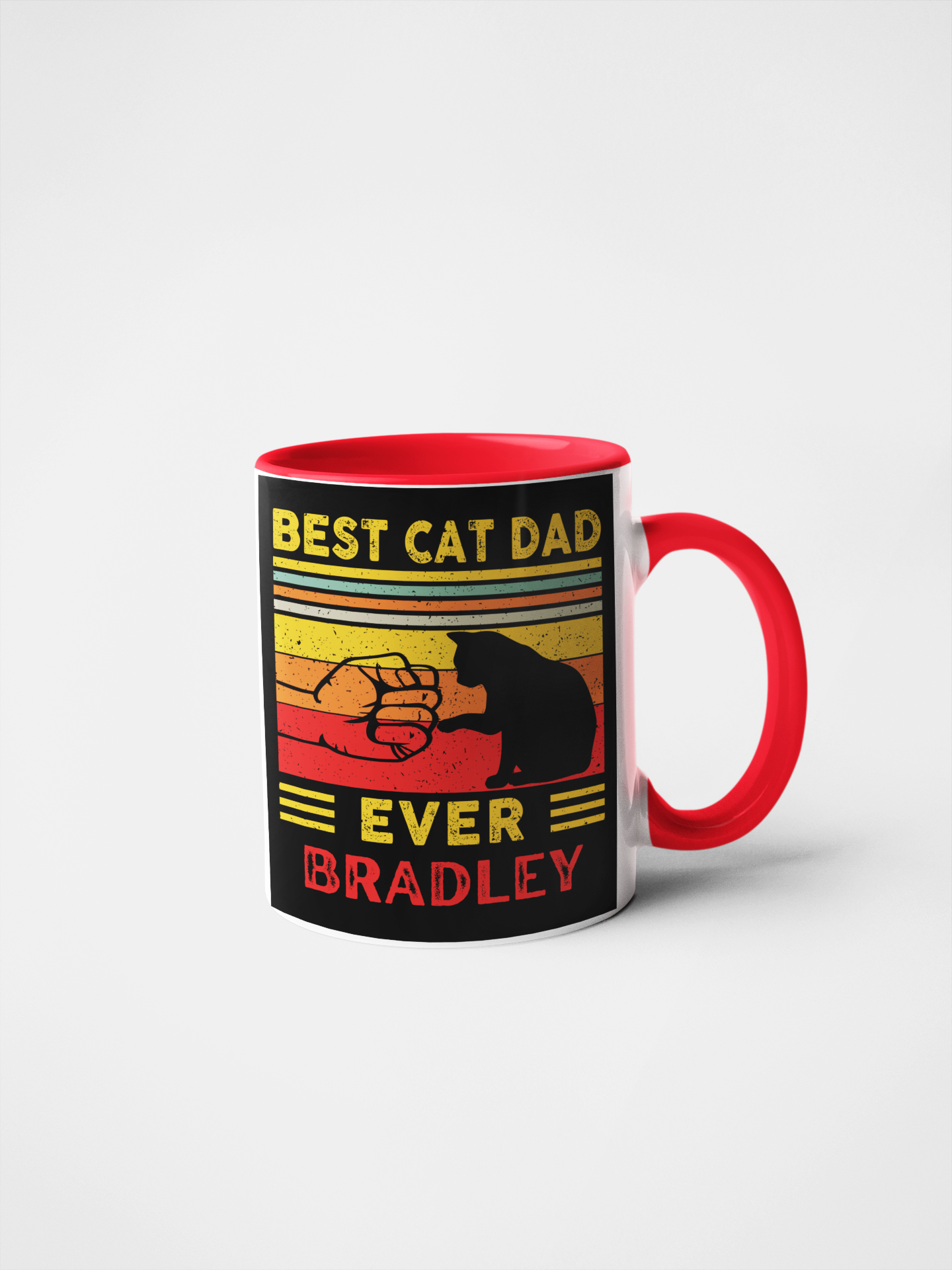 Best Cat Dad Ever Personalised Mug – Custom Name Cat Lover Gift, Perfect for Father’s Day, Birthdays & Christmas