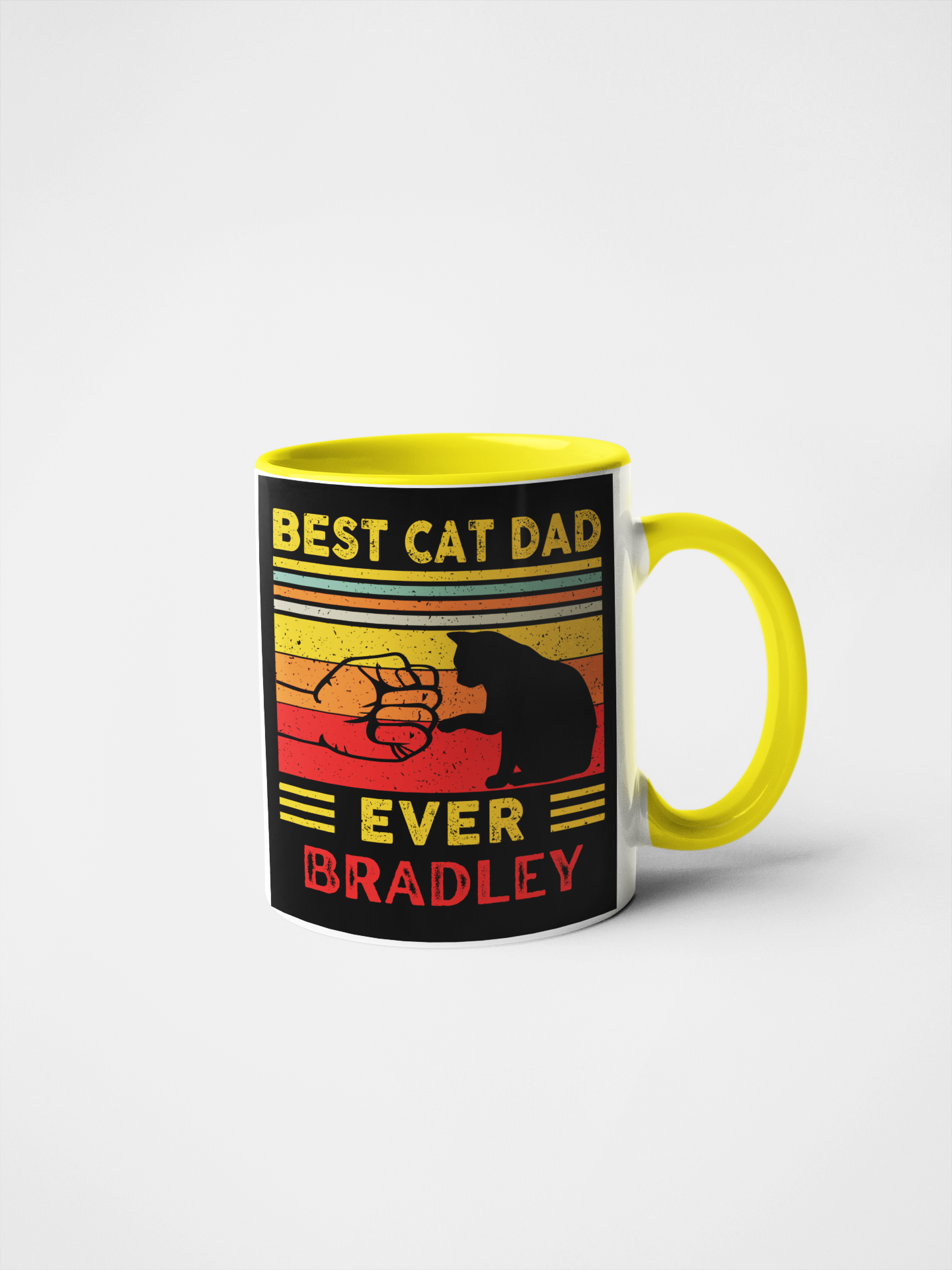 Best Cat Dad Ever Personalised Mug – Custom Name Cat Lover Gift, Perfect for Father’s Day, Birthdays & Christmas