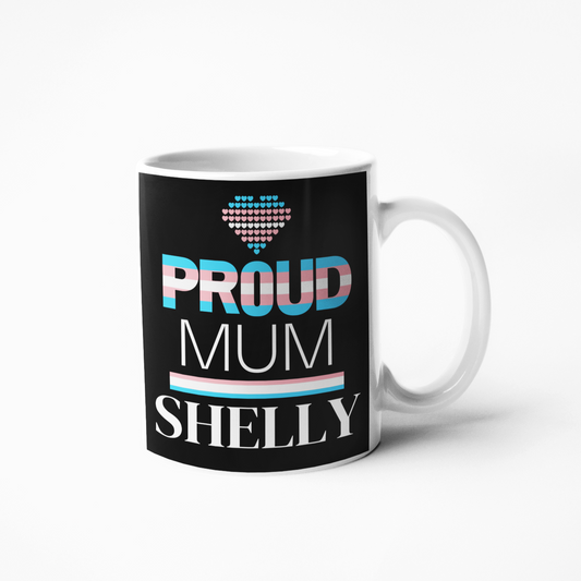 Proud dad or mum parent of trans person coffee mug